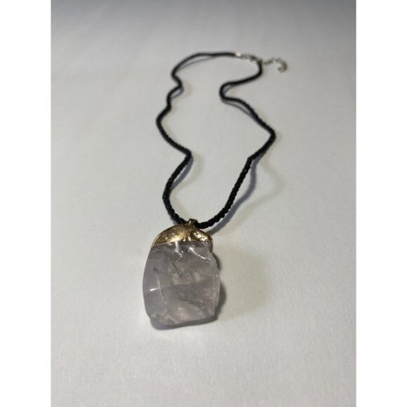 Inside Natural Raw Crude Rock Cloudy Quartz Crystal Pendant Necklace - Picture 7 of 7